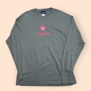 Vintage Ernie Ball Y2K T Shirt Long Sleeve Men’s XL Green Vtg 2000s Guitar